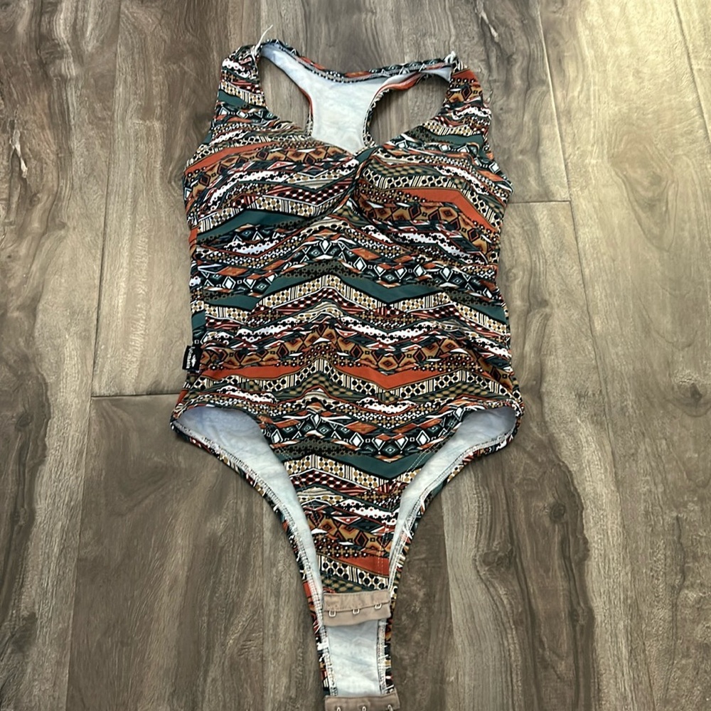 Multicolored halter bodysuit